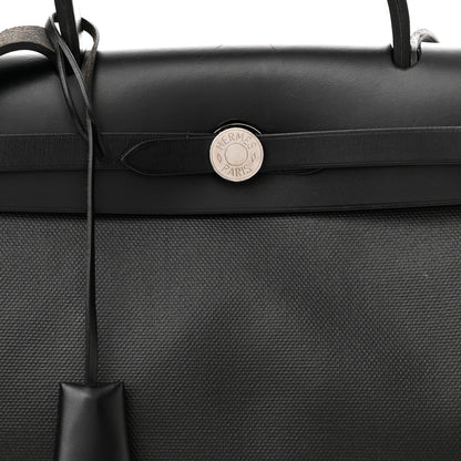 Hermes Toile H Berline Vache Hunter Herbag Zip PM 31 Black Ecru 9 of 11