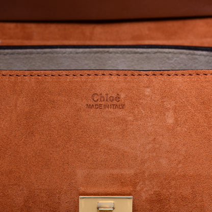 Chloe Suede Smooth Calfskin Drew Shoulder Bag Classic Tobacco 8 of 11