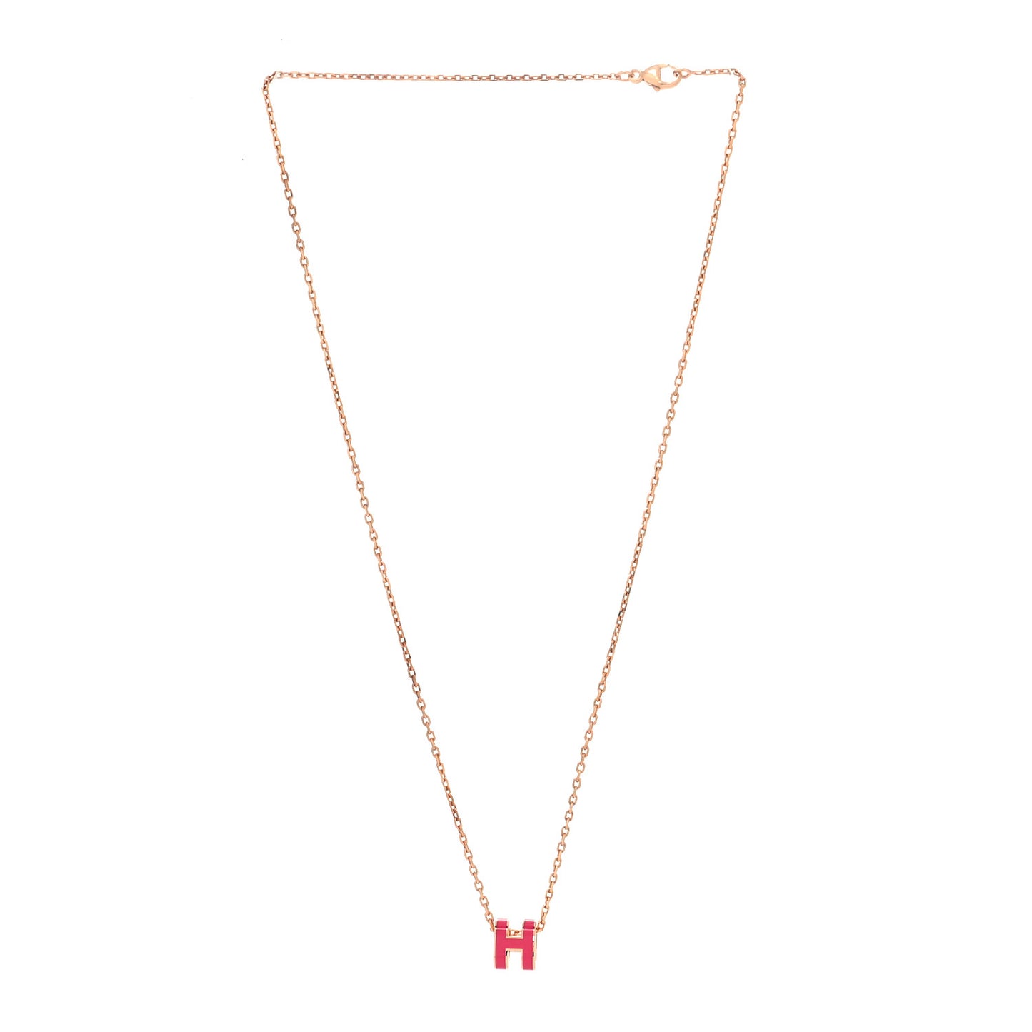 Lacquered Rose Gold Mini Pop H Pendant Necklace Rose Extreme