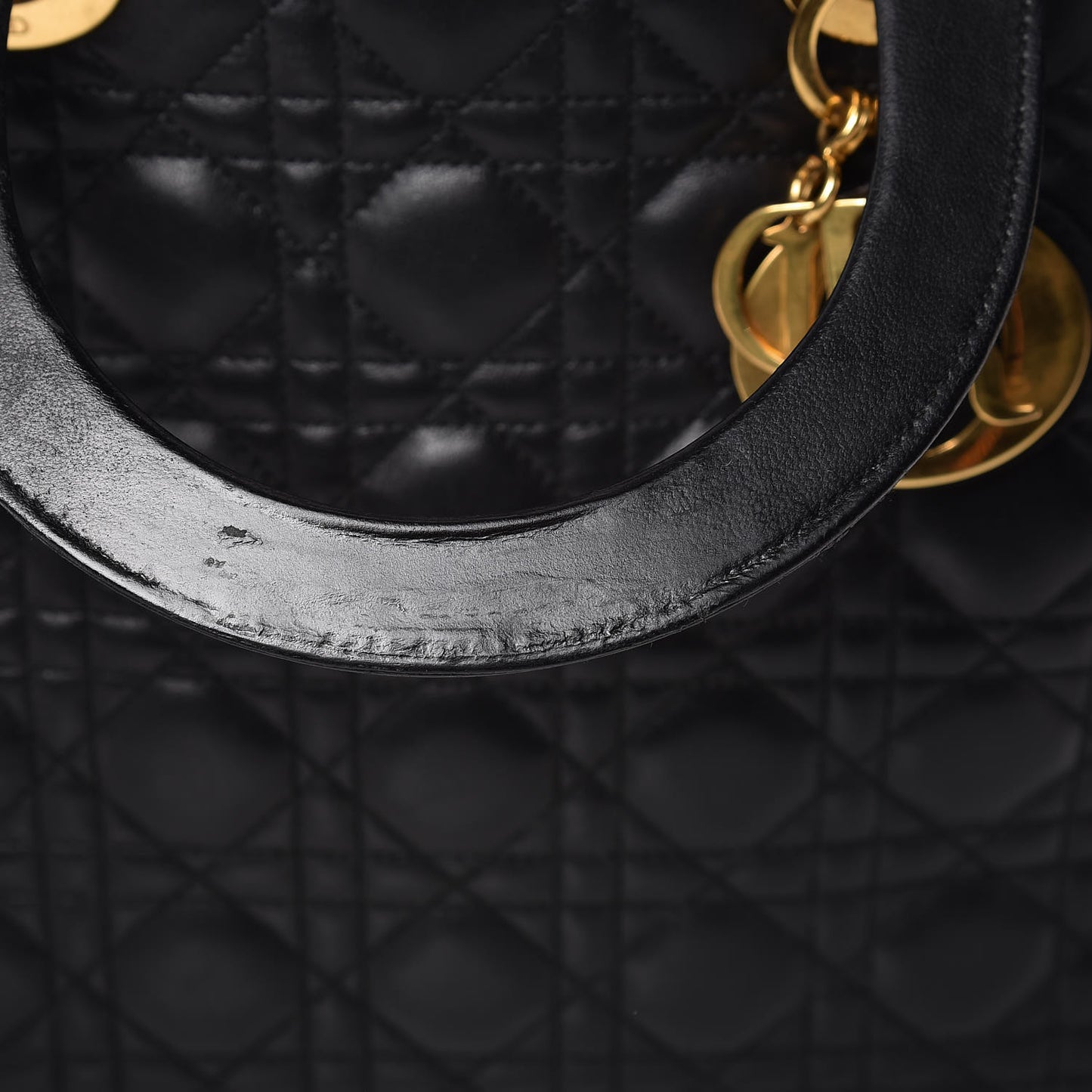 Lambskin Cannage Large Lady Dior Black