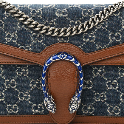 Gucci New Denim GG Monogram Dollar Calfskin Enamel Small Dionysus Shoulder Bag Blue Tea Cuir Epilog Electric Blue 8 of 10