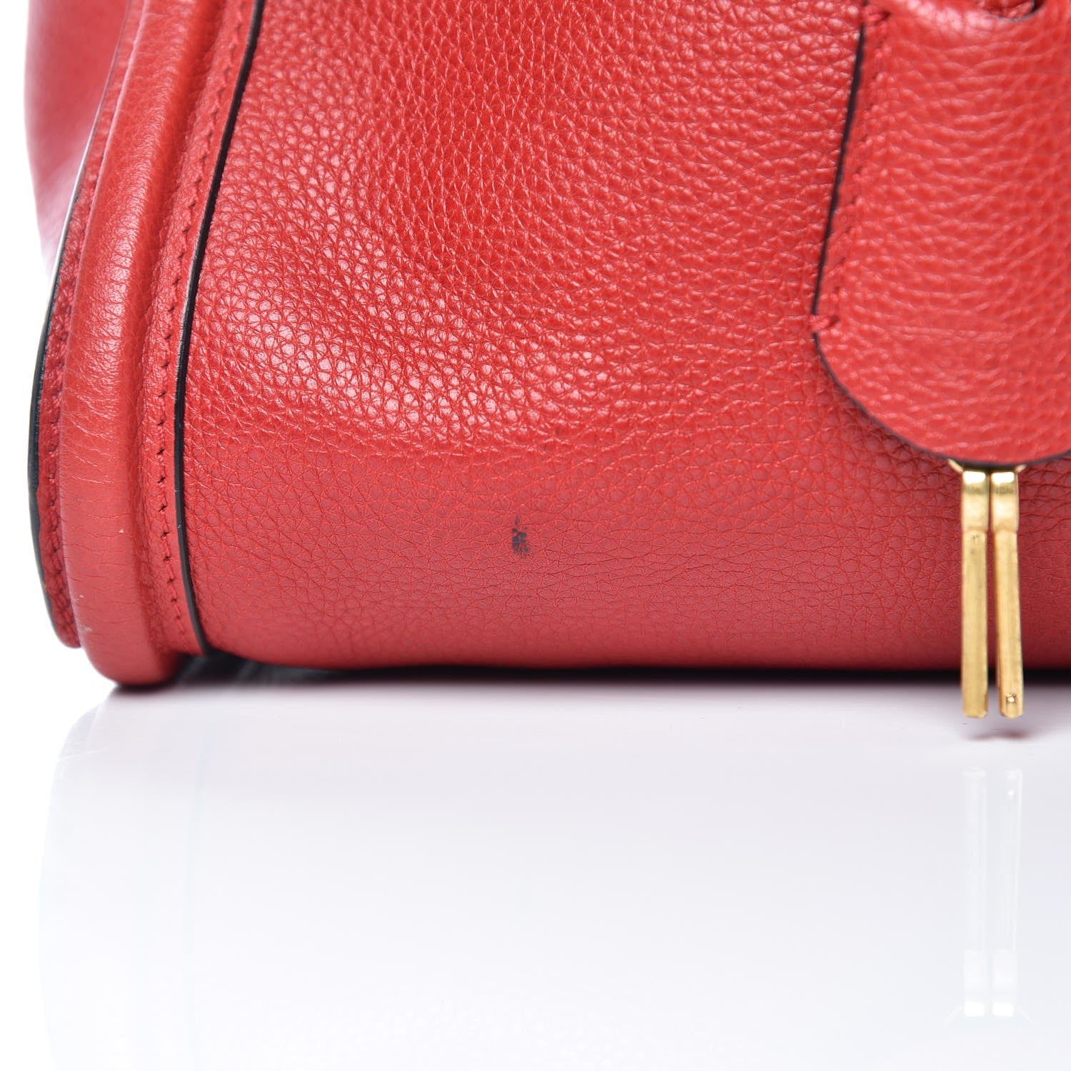 Alexander McQueen Calfskin Large Skull Padlock Zip Around Tote Red 9 of 14