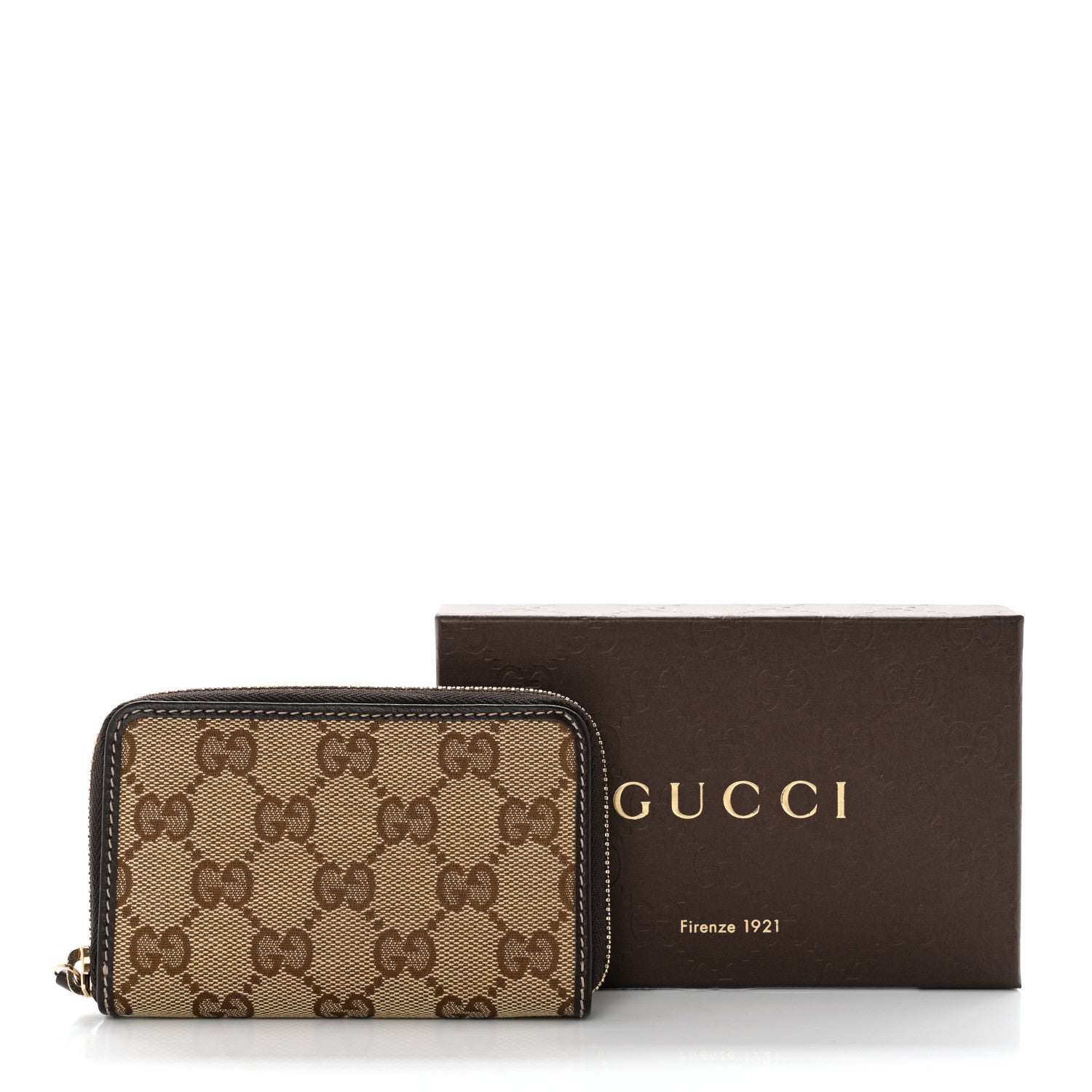 Gucci Monogram Zip Around Card Case Brown 8 of 8