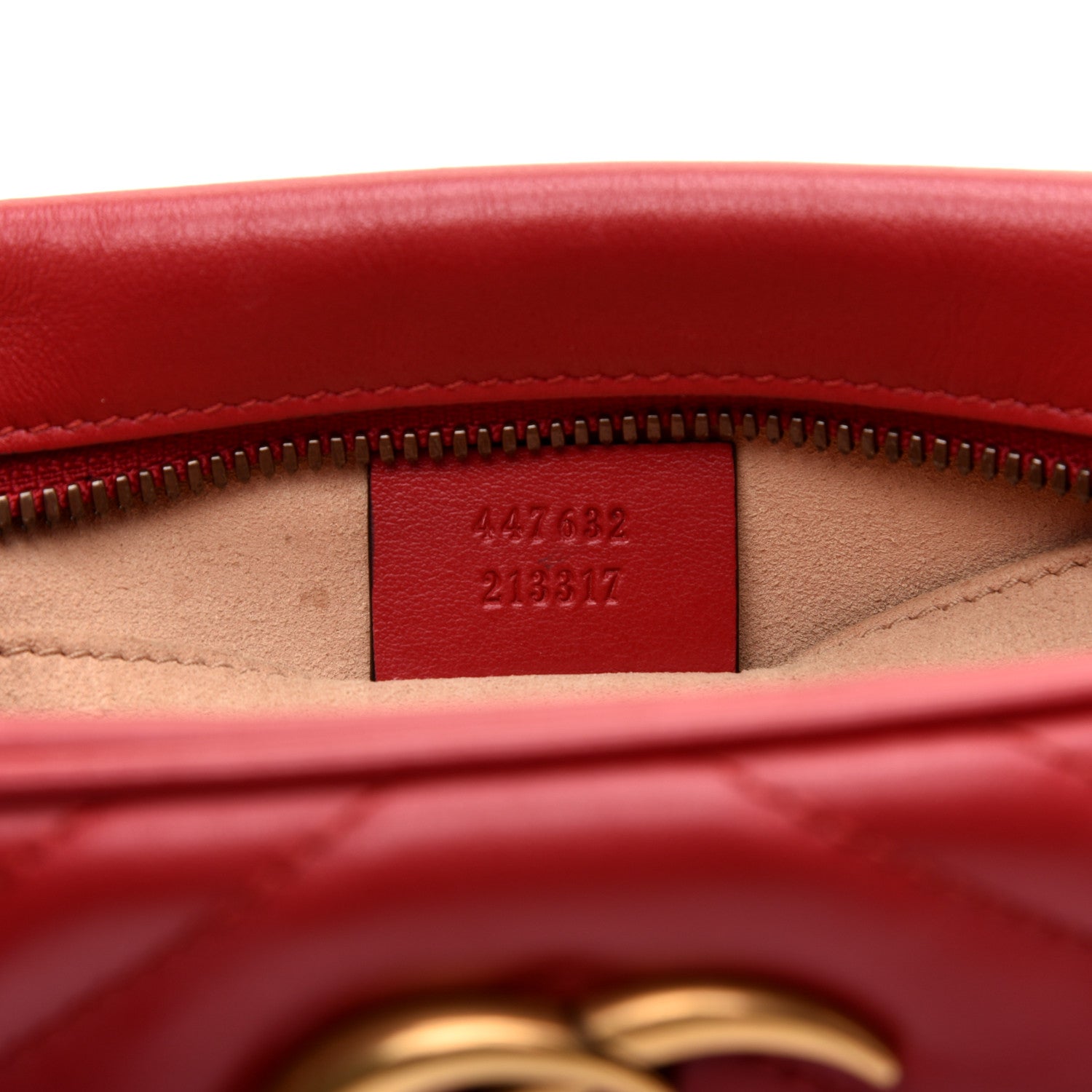 Gucci Calfskin Matelasse Small GG Marmont Chain Shoulder Bag Hibiscus Red 9 of 11