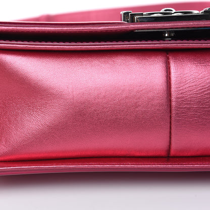 Chanel Metallic Patent Calfskin Quilted Medium Boy Flap Pink 10 of 13