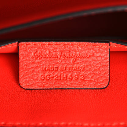 Salvatore Ferragamo Calfskin Small Margot Top Handle Satchel Candy Apple Red 7 of 9