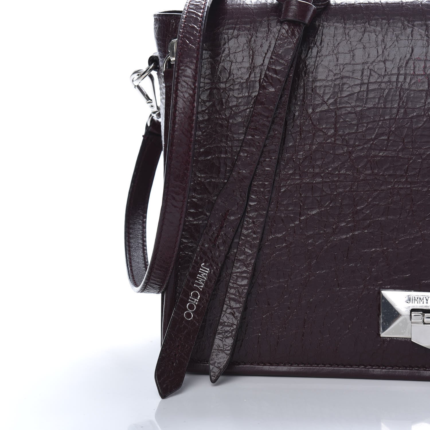 Jimmy Choo Soft Vintage Goatskin Helia Top Handle Bag Bordeaux 12 of 14