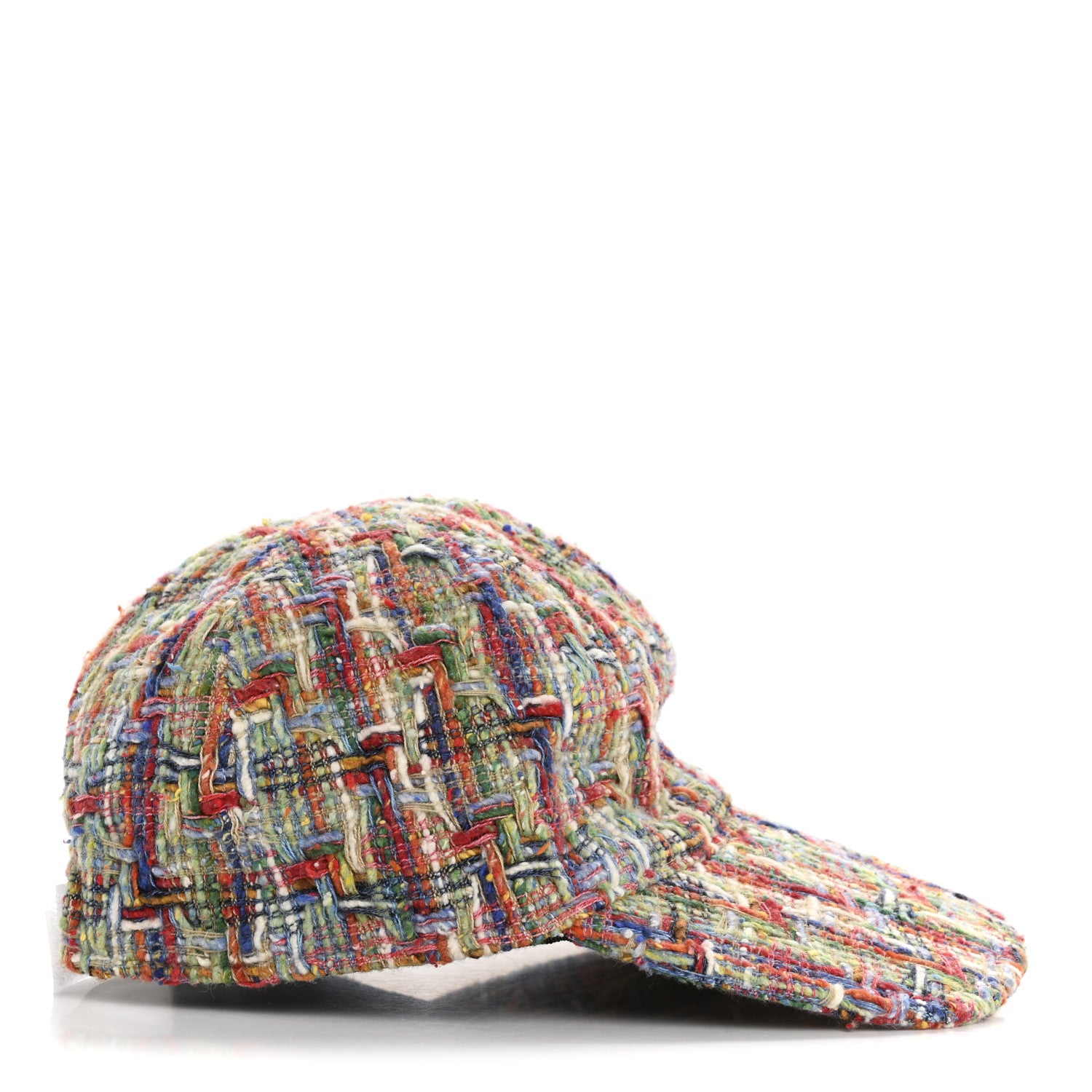 Chanel Tweed CC Enamel Cap Hat Red Multicolor 5 of 9
