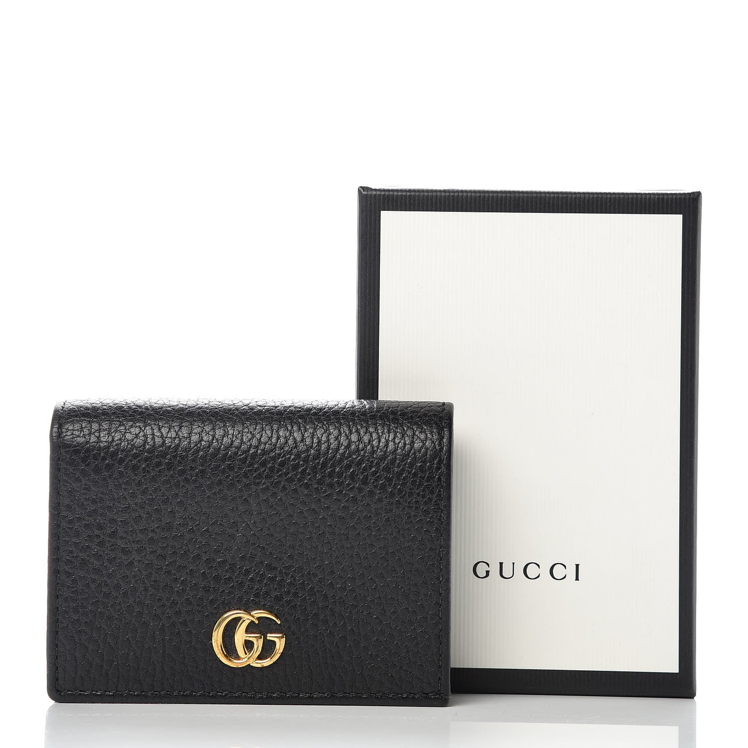 Gucci Pebbled Calfskin GG Marmont Card Case Black 10 of 10