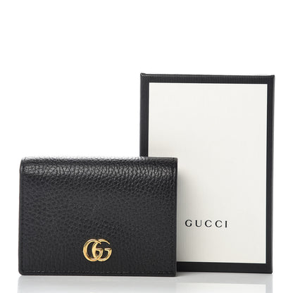 Gucci Pebbled Calfskin GG Marmont Card Case Black 10 of 10