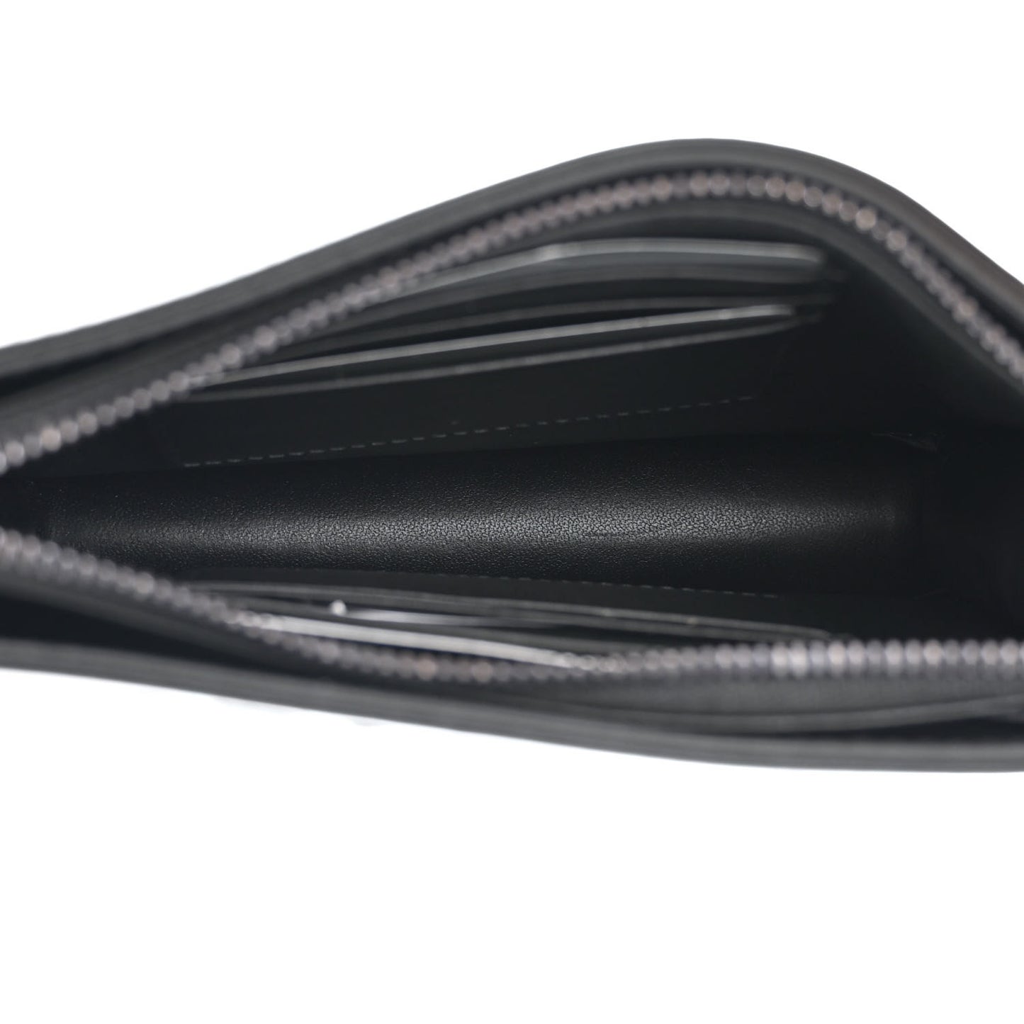 Calfskin Macrocannage Diamond Caro Zipped Pouch With Chain Black