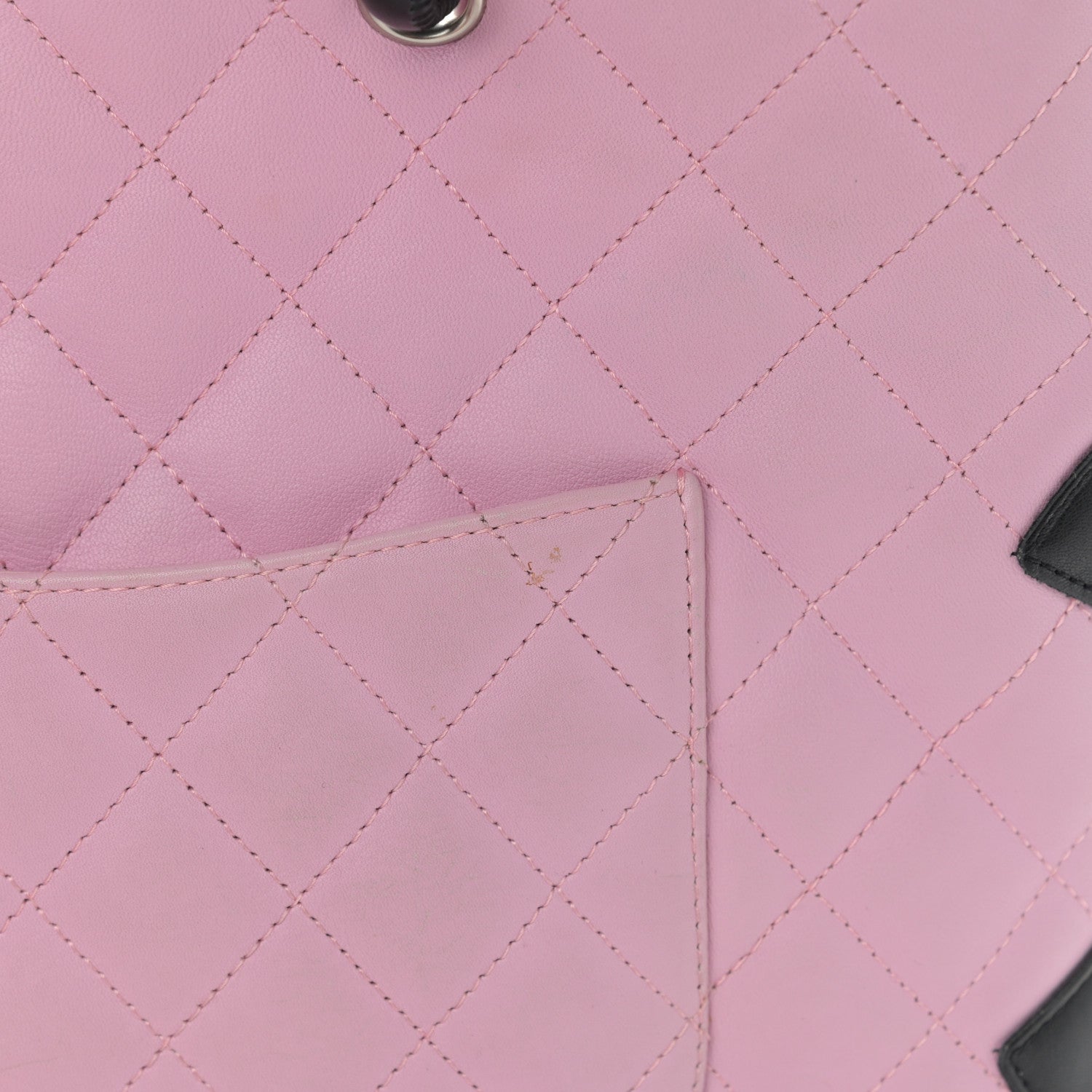 Chanel Calfskin Quilted Medium Cambon Tote Pink Black 14 of 16