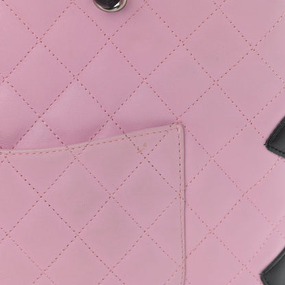 Chanel Calfskin Quilted Medium Cambon Tote Pink Black 14 of 16