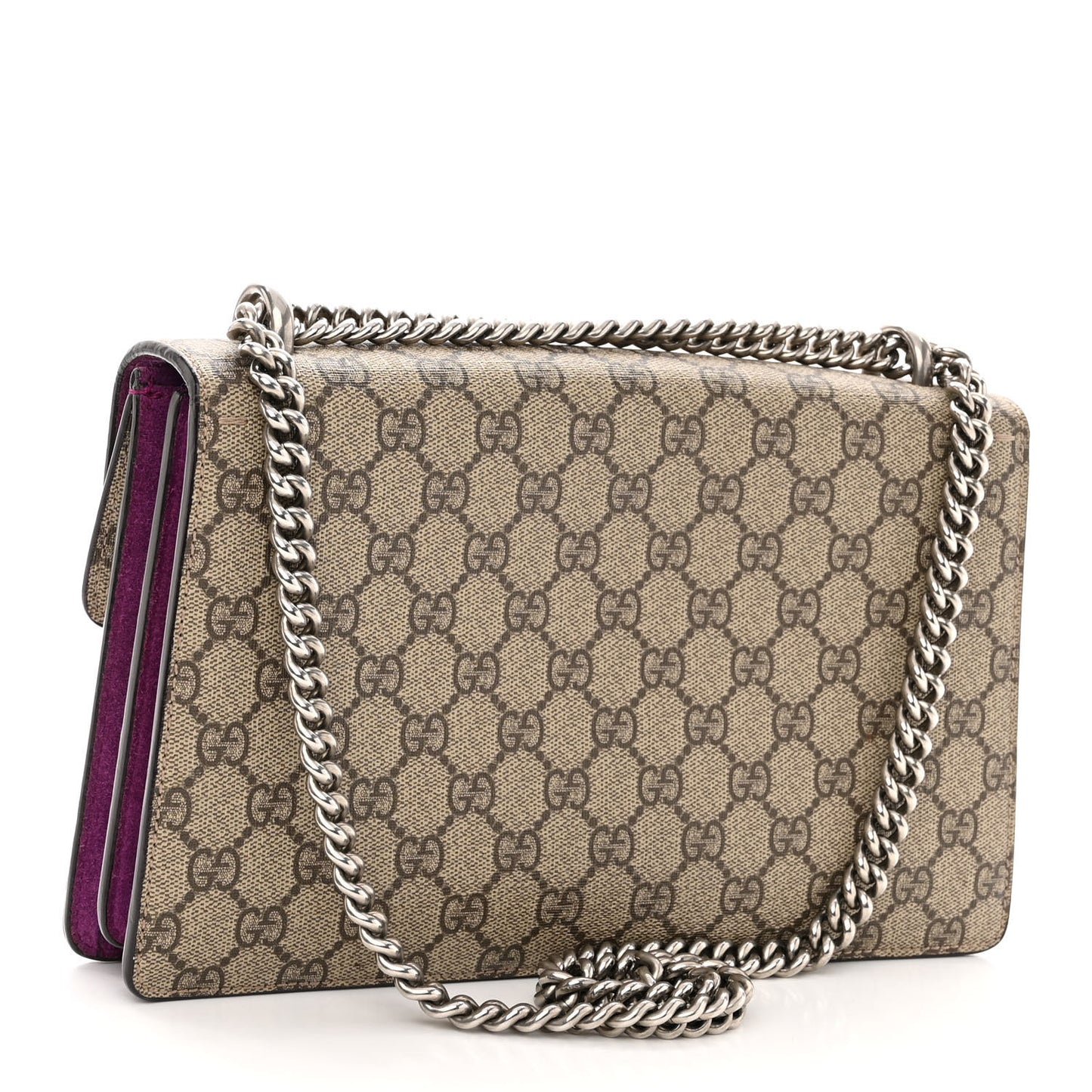 GG Supreme Monogram Embroidered Small Dionysus Shoulder Bag Purple