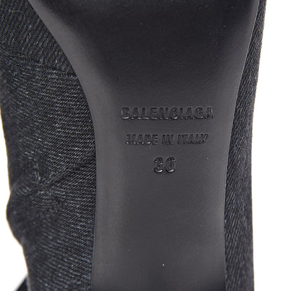 Balenciaga Denim BB Pointy Toe Ankle Booties 36 Black Vintage 6 of 9