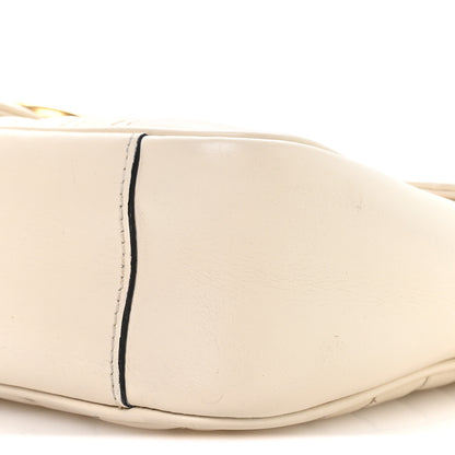Gucci Calfskin Matelasse Small GG Marmont Shoulder Bag White 10 of 11