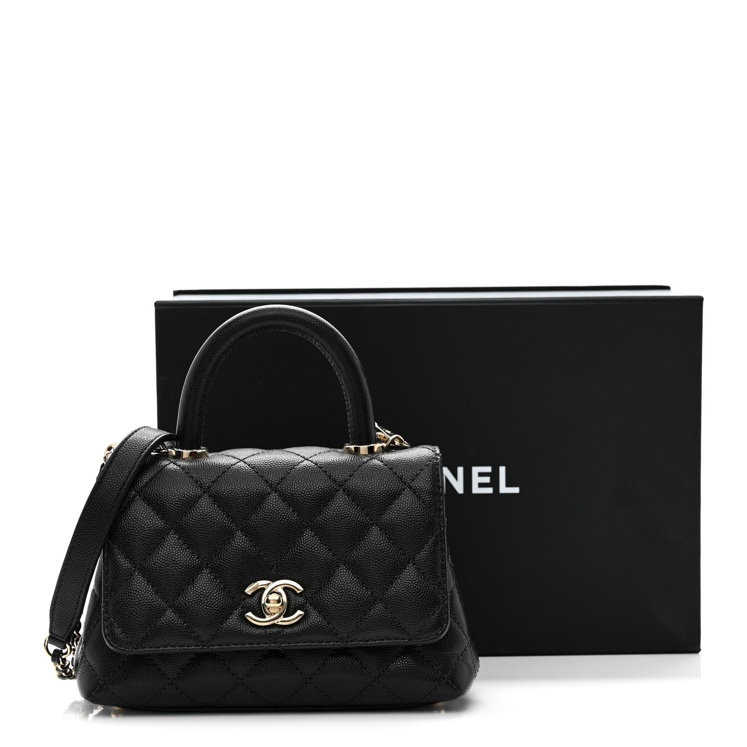 Chanel Caviar Quilted Extra Mini Coco Handle Flap Black 11 of 11