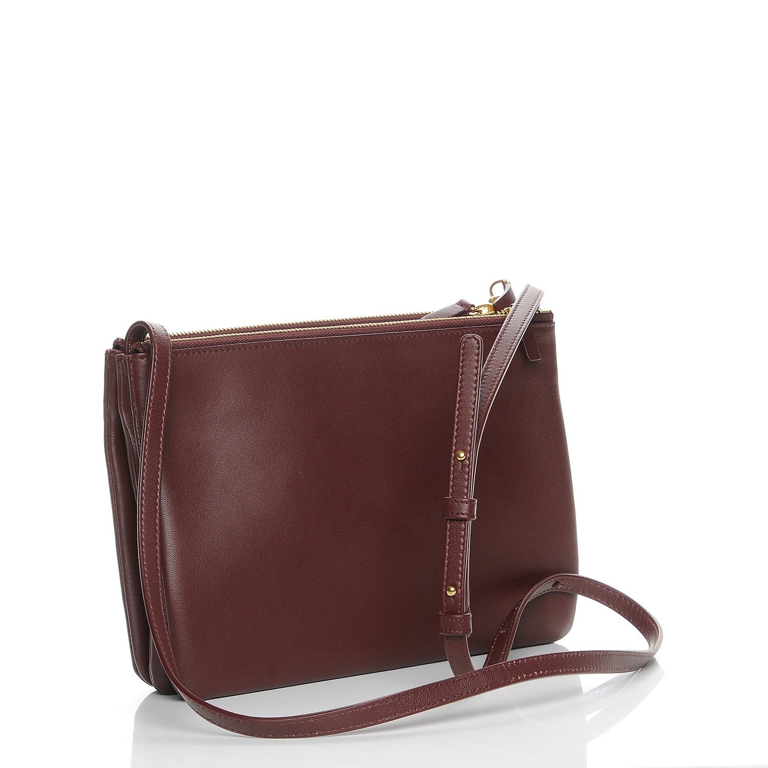 Celine Lambskin Large Trio Crossbody Bag Burgundy 3 of 7