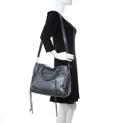 Balenciaga Metallic Agneau Classic Hardware Argent Fonce 2 of 10