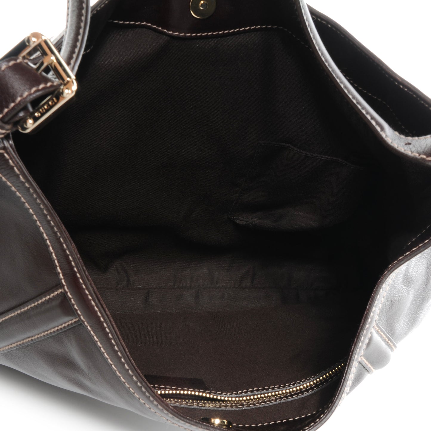 Leather Britt Medium Hobo Dark Brown