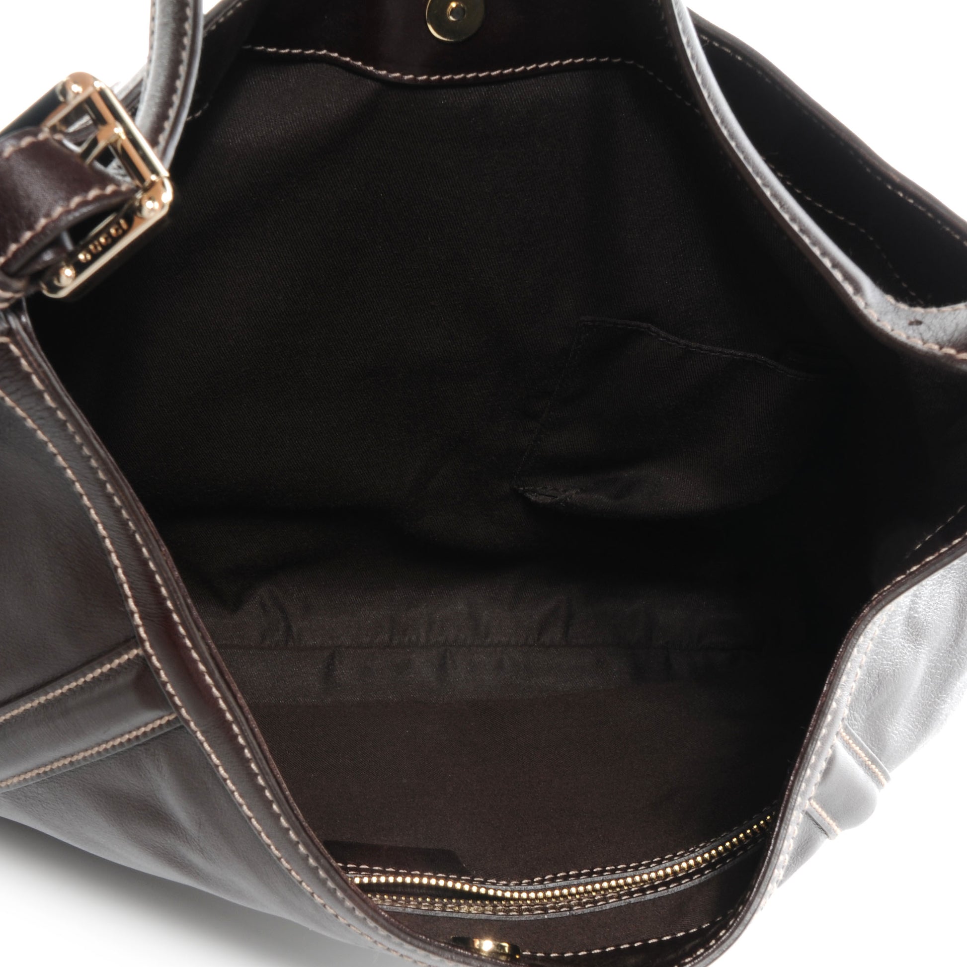 Gucci Leather Britt Medium Hobo Dark Brown 5 of 7