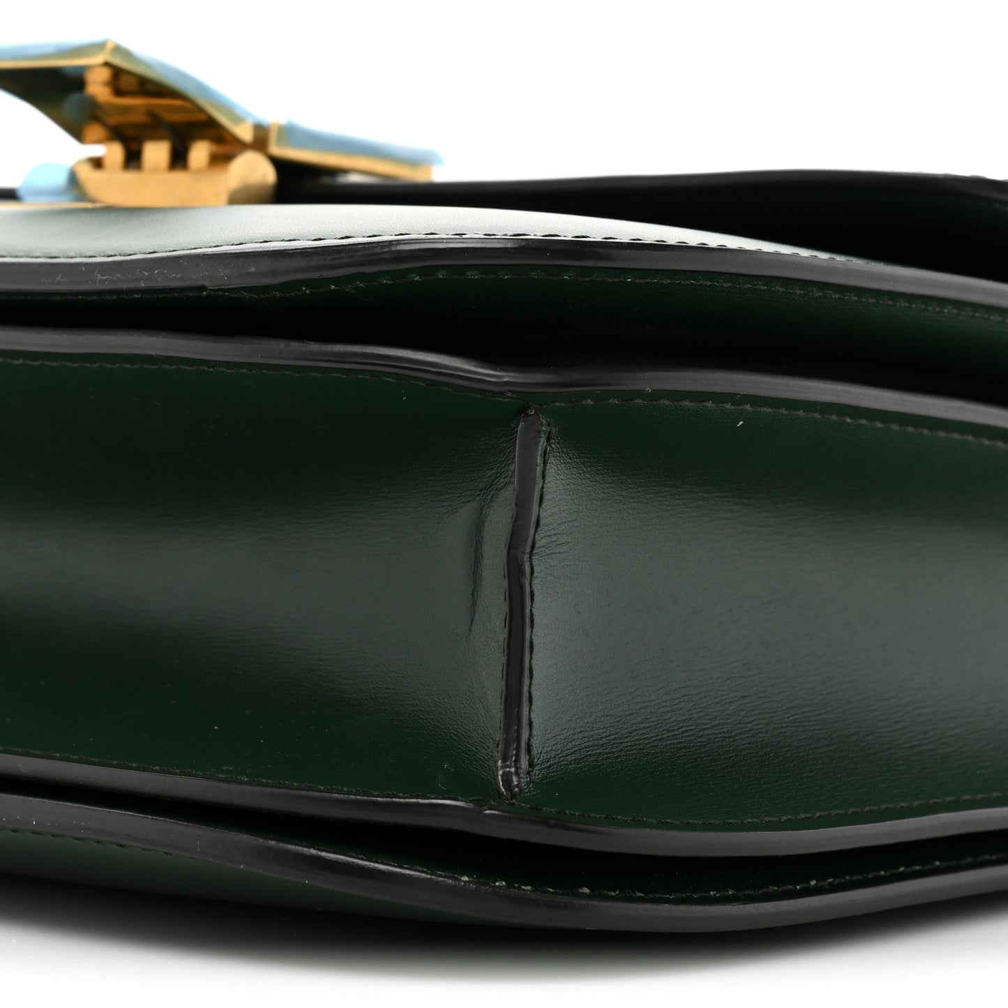 Box Calfskin Medium Classic Box Flap Bag Dark Green