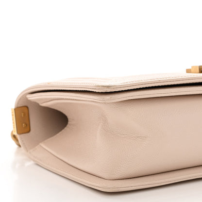 Chanel Caviar Chevron Quilted Medium Boy Flap Light Beige 9 of 12