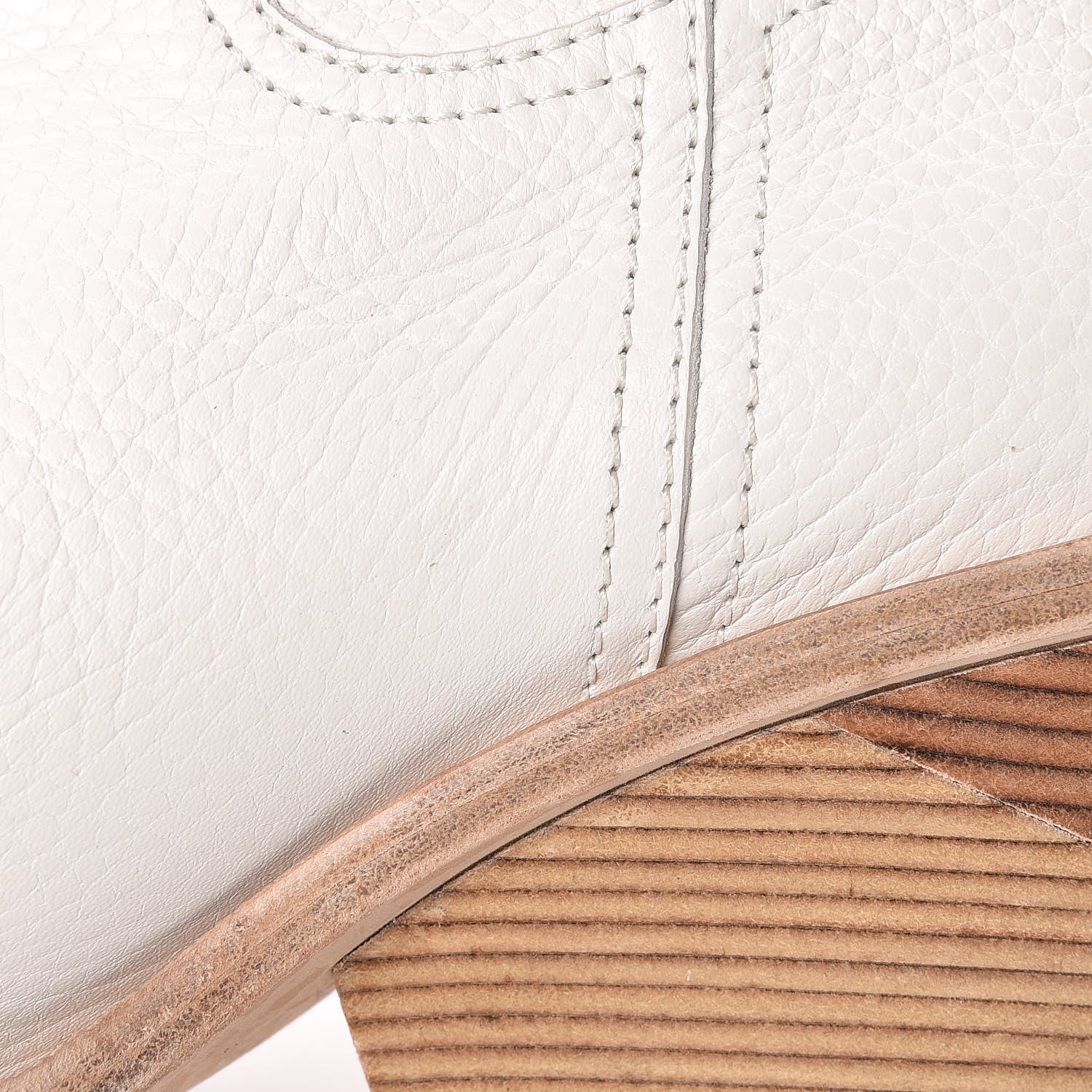 Fendi Grained Calfskin Cutwalk Ankle Boots 36.5 White 18 of 19
