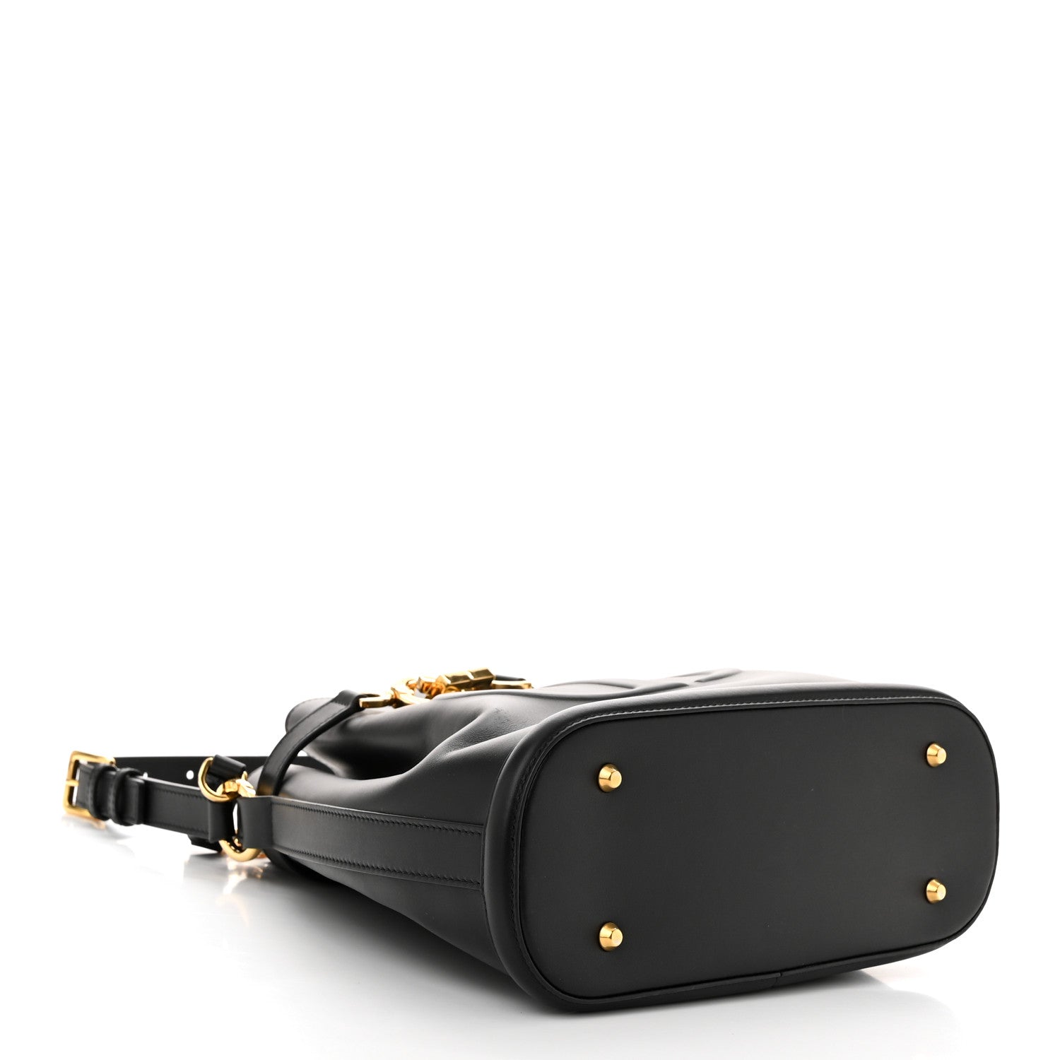 Christian Dior Calfskin CD Embossed Medium C'est Chain Bucket Bag Black 4 of 9
