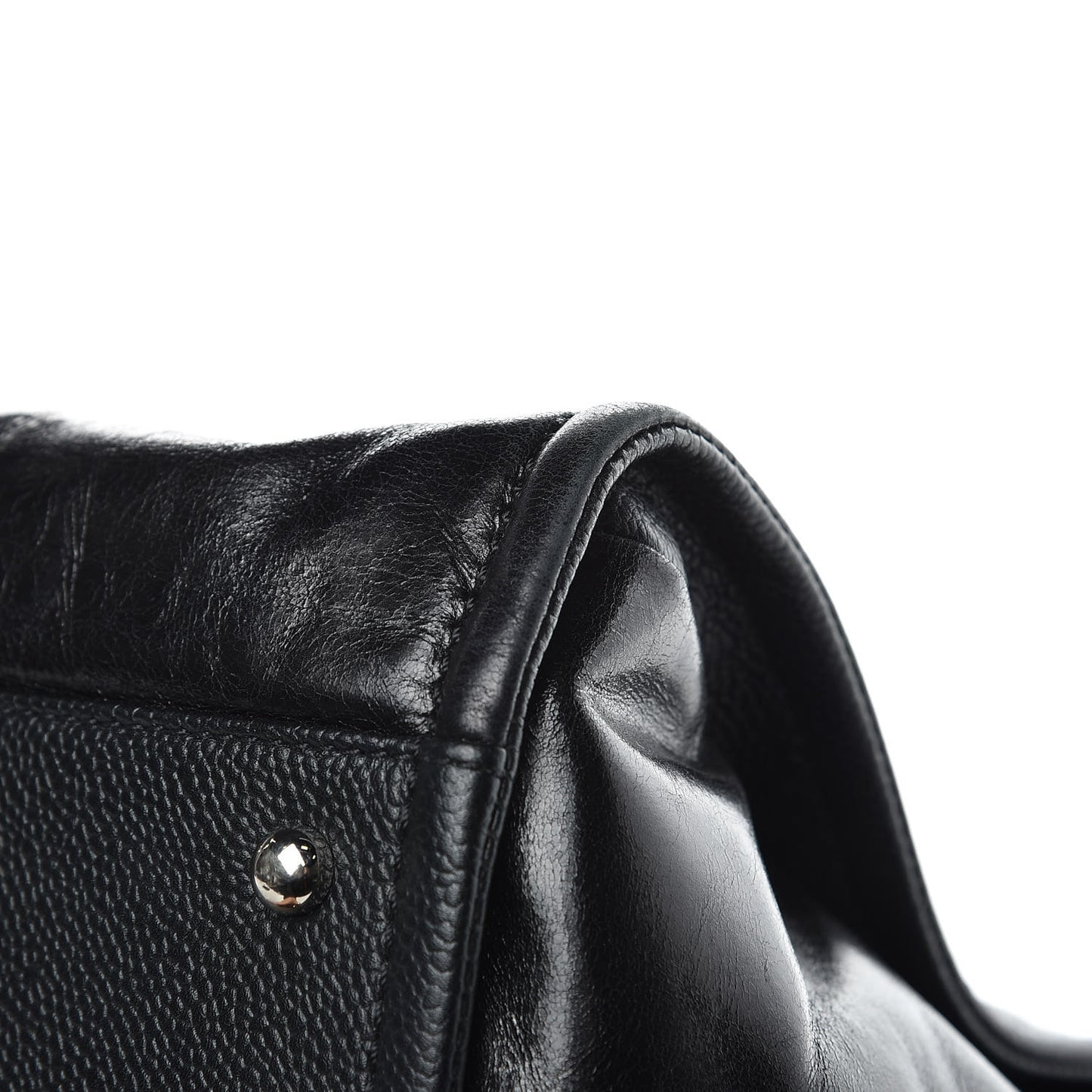 Glazed Calfskin Large Deauville Tote Black