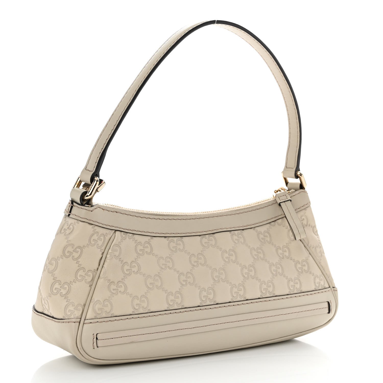 Gucci Guccissima Small Mayfair Bow Detail Shoulder Bag Off White 3 of 12