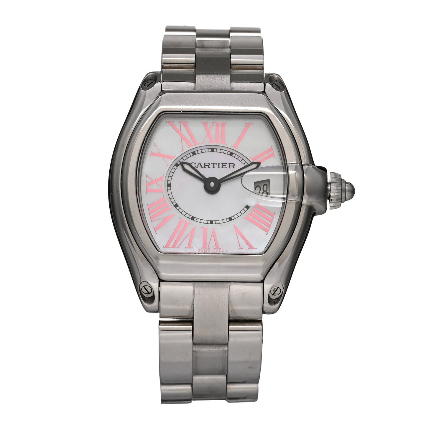 Stainless Steel Mother of Pearl 31mm Roadster Quartz Watch Pink
