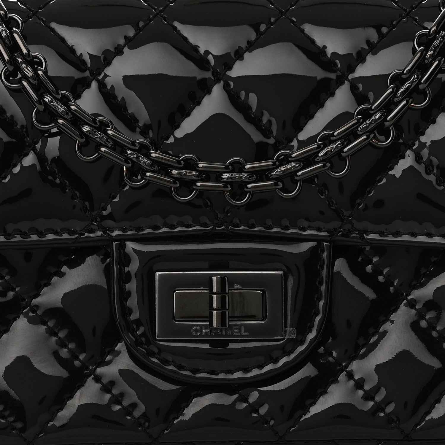 Chanel Patent Calfskin Quilted 2.55 Reissue Mini Flap So Black 8 of 11