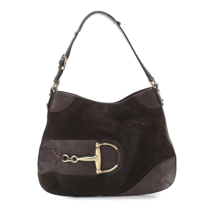 Gucci Guccissima Suede Hasler Hobo Dark Brown 1 of 19