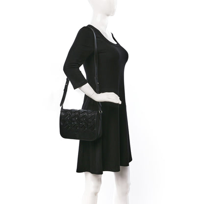 Prada Vitello Intreccio Tress Shoulder Bag Black 2 of 8