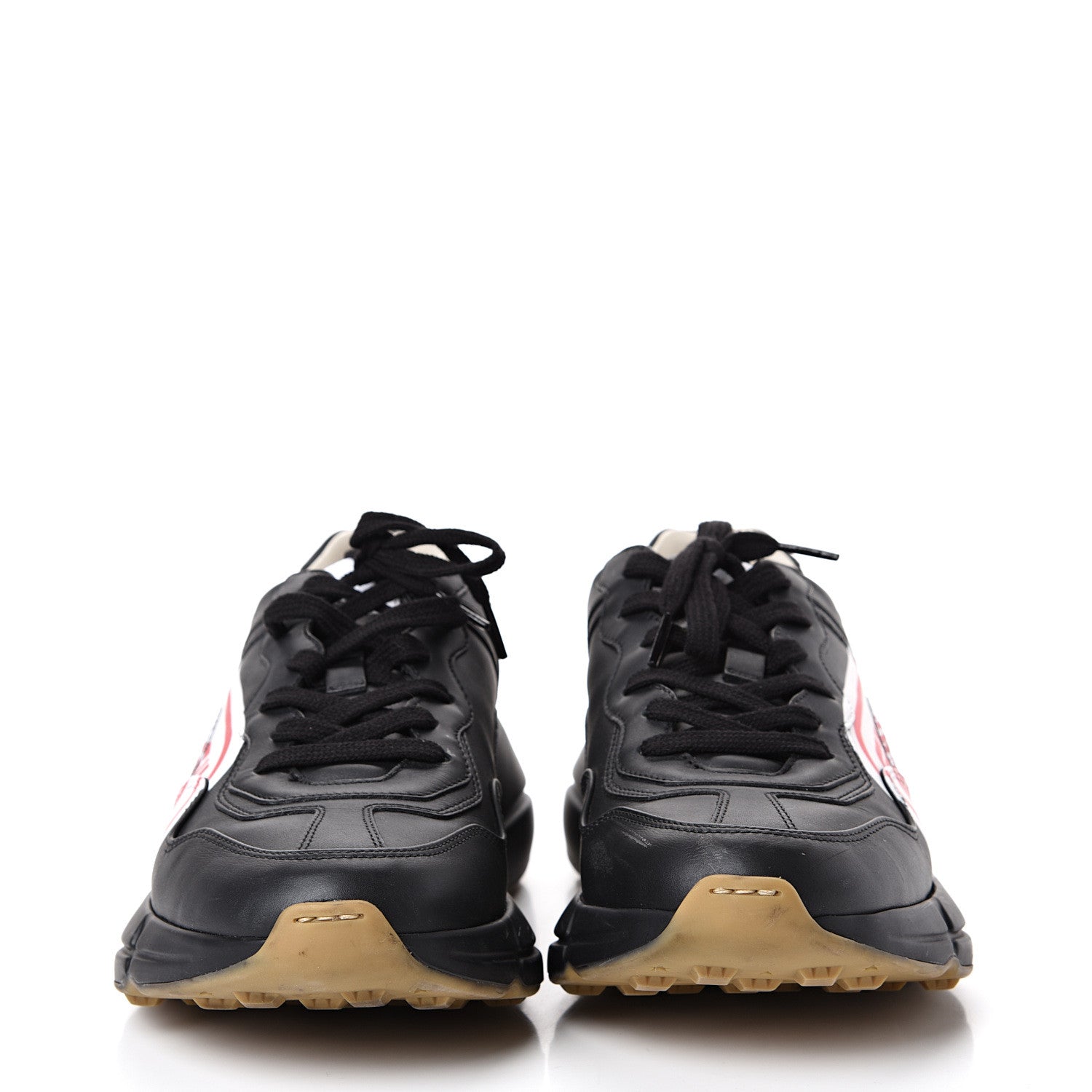 Gucci X SEGA Calfskin Logo Mens Rhyton Sneakers 8 Black 2 of 15