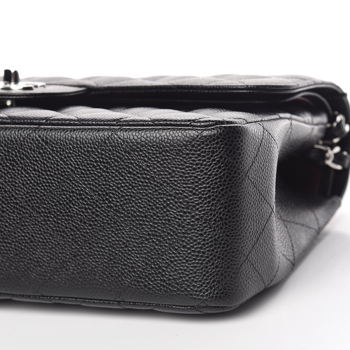 Caviar Quilted Jumbo Double Flap Black