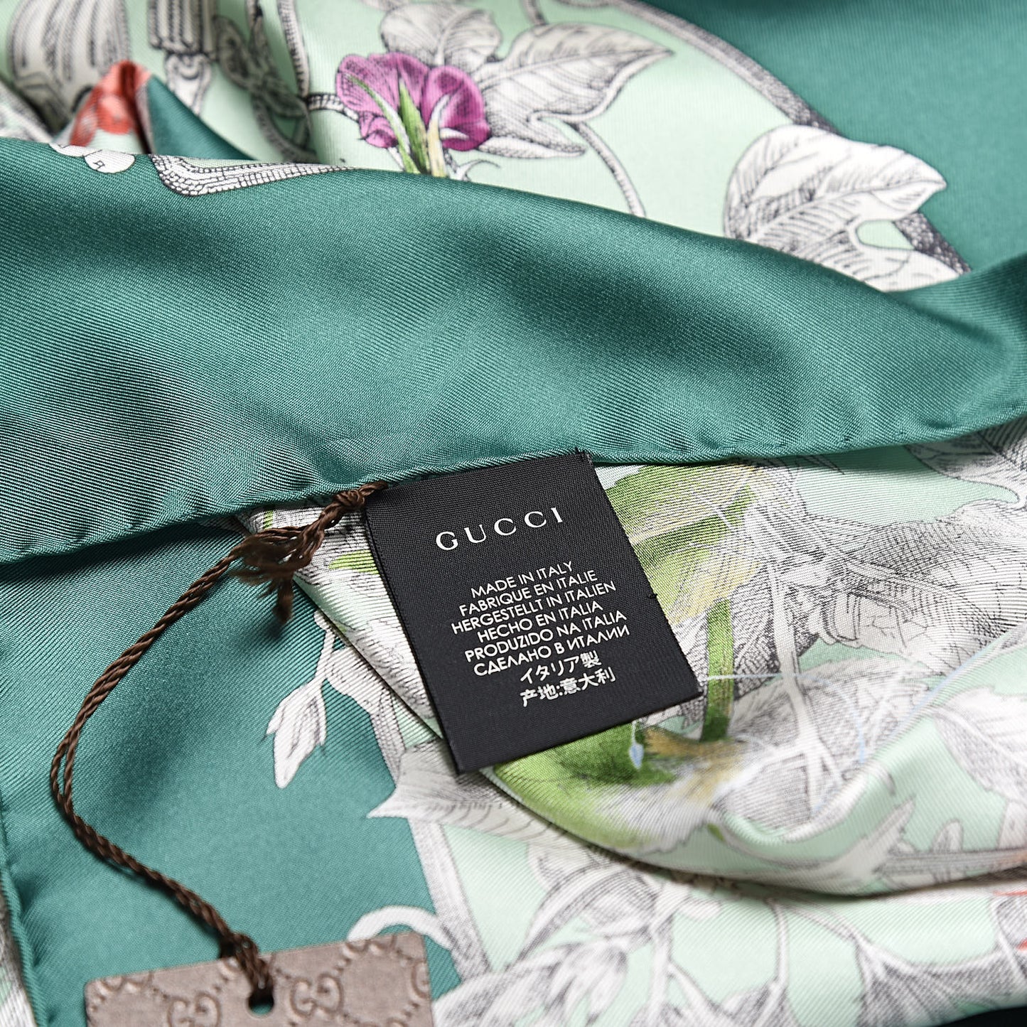 Silk Twill Wondergardenia Square Scarf Emerald
