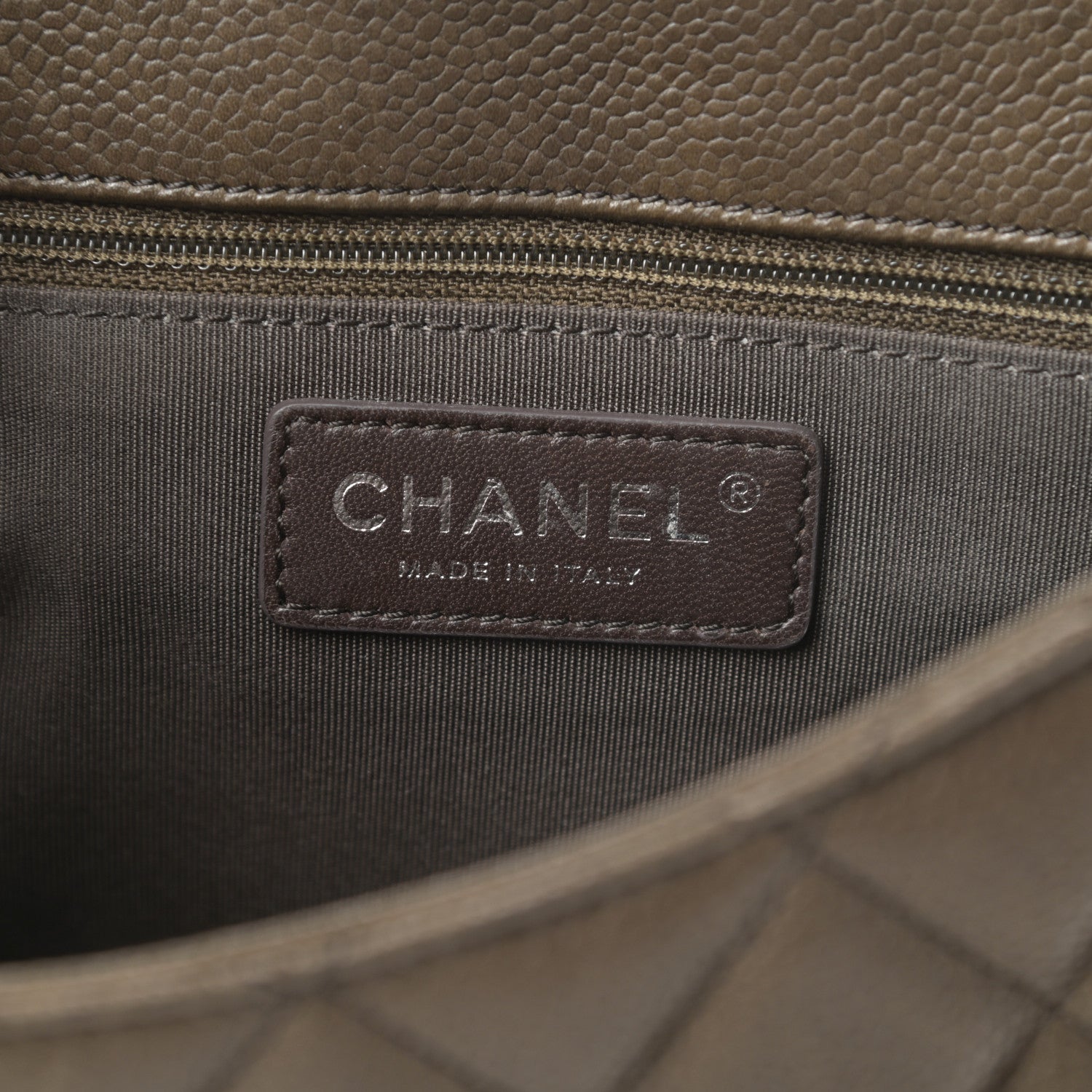Chanel Caviar Quilted Casual Pocket Messenger Flap Khaki 6 of 13