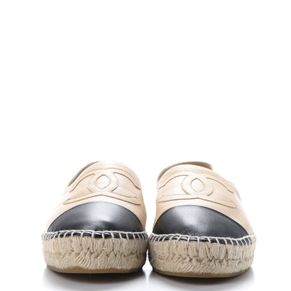 Chanel Lambskin CC Espadrilles 38 Beige Black 3 of 11