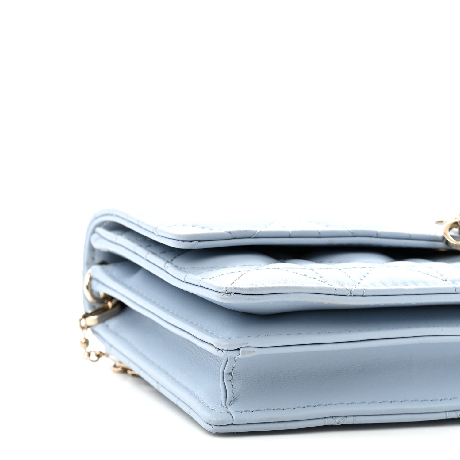 Christian Dior Lambskin Cannage Mini My Dior Top Handle Clutch Cloud Blue 9 of 11