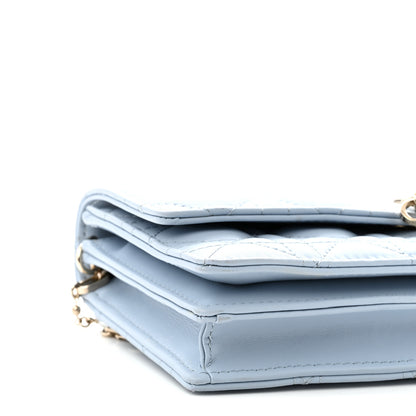 Christian Dior Lambskin Cannage Mini My Dior Top Handle Clutch Cloud Blue 9 of 11