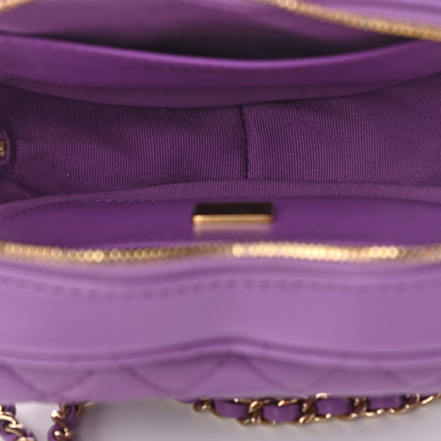 Lambskin Quilted CC In Love Heart Bag Purple