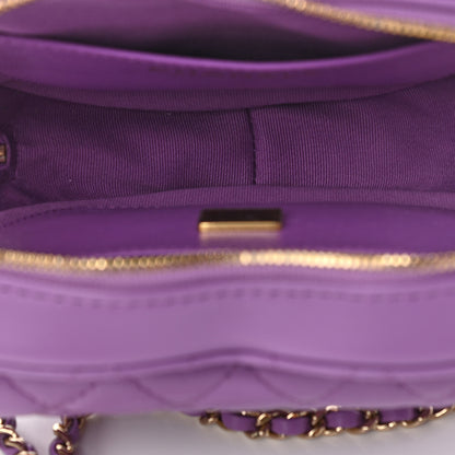 Chanel Lambskin Quilted CC In Love Heart Bag Purple 5 of 11