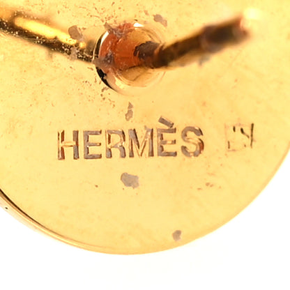 Hermes Gold Plated Metal Enamel Eclipse Earrings 4 of 4