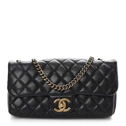 Chanel Calfskin Quilted Medium CC Crown Flap Black 1 of 12