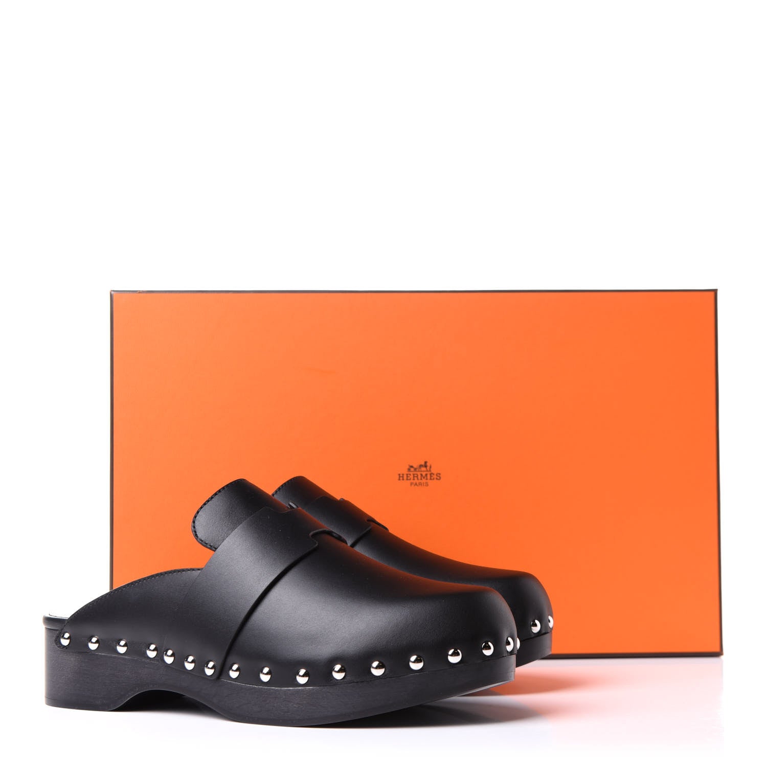 Hermes Calfskin Calya Mules 37 Black 9 of 9
