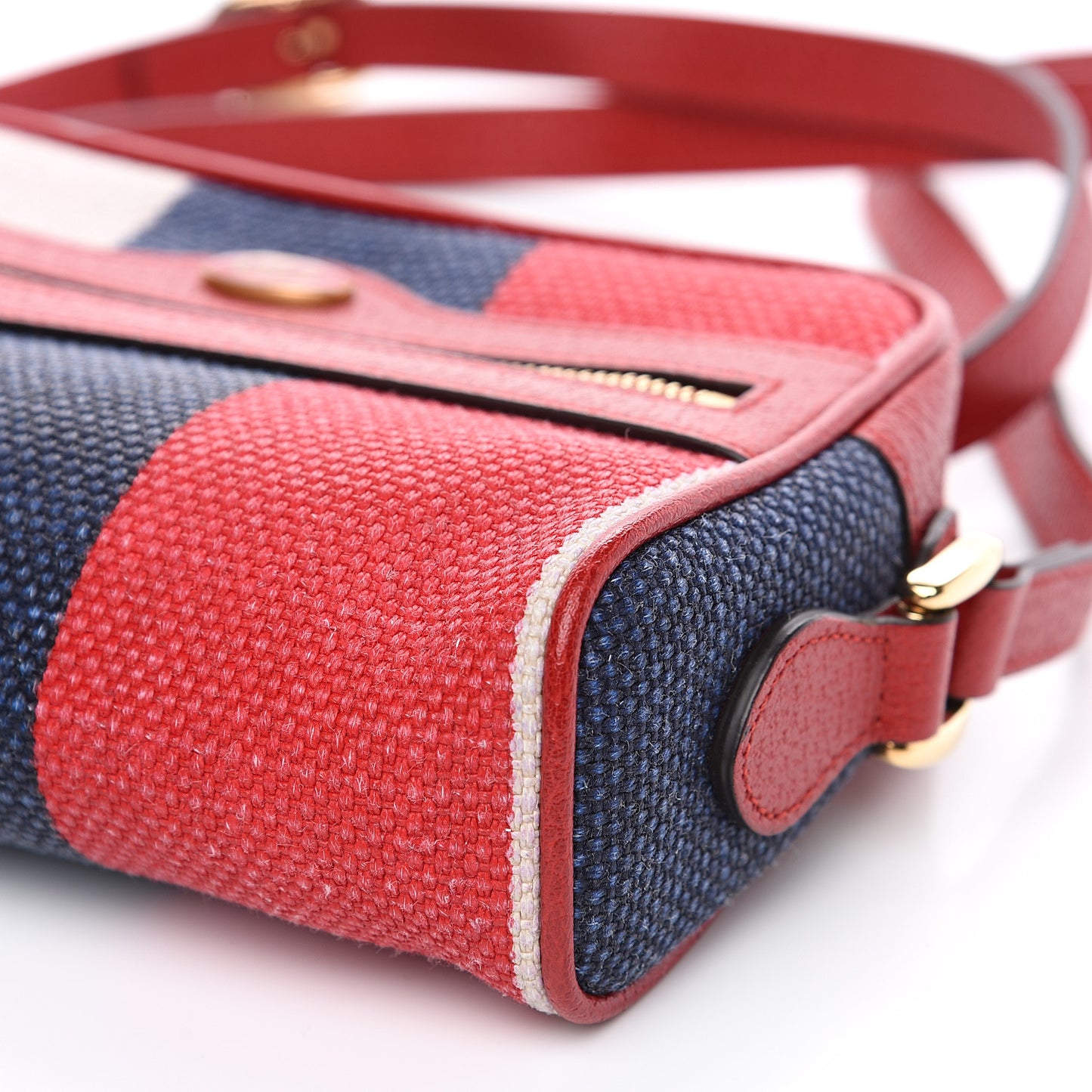Canvas Sylvie Stripe Mini Ophidia Camera Bag Mystic White Hibiscus Red Maritime