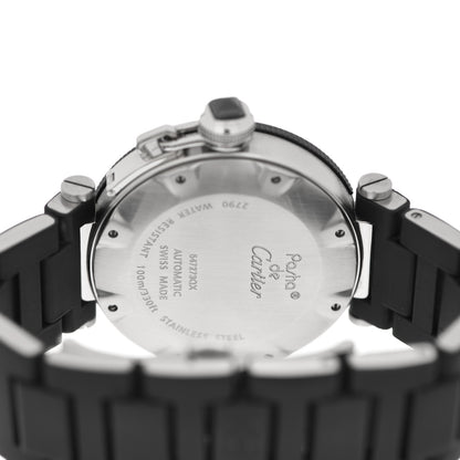 Cartier Stainless Steel Rubber 40mm Pasha C Seatimer Automatic Watch Black 4 of 4