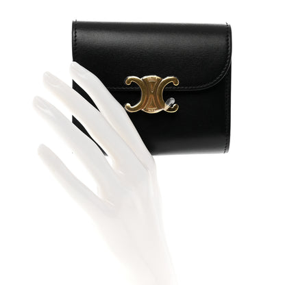 Celine Shiny Calfskin Small Triomphe Wallet Black 2 of 8